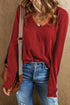 V Neck Center Seam Long Sleeve Tee